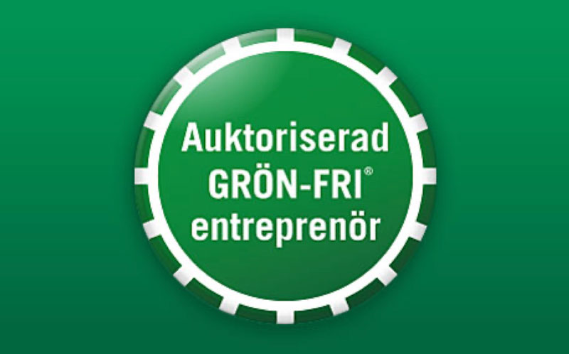 Auktoriserad grön-fri entreprenör badge